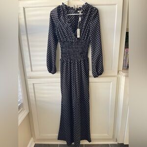 Max Studio elegant Black Polka Dot jumpsuit